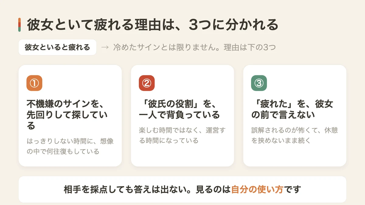 彼女といて疲れる3つの理由（図解）